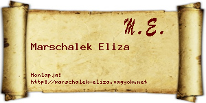 Marschalek Eliza névjegykártya